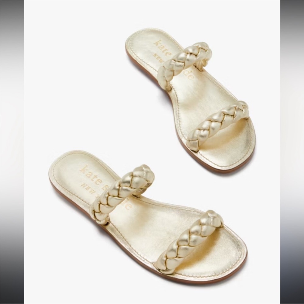 Kate Spade Metallic Cream Braided Sandals